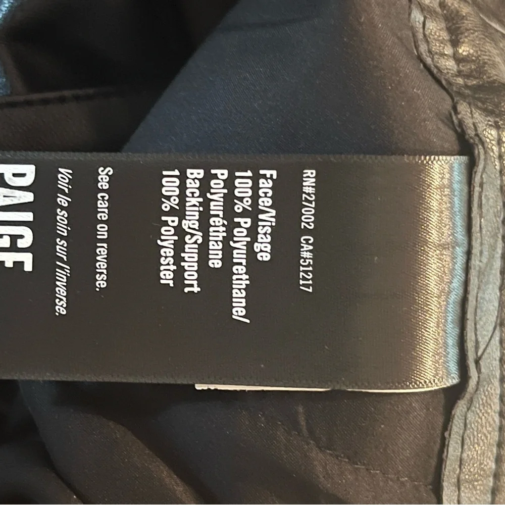 Paige Melila Vegan Leather Pant in Black- Size 8 - Picture 9 of 9